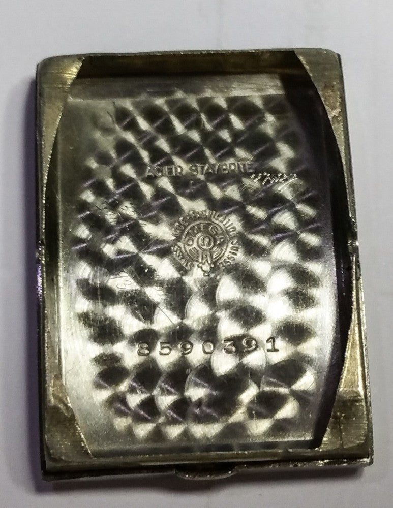 Omega with Original Two Tone Dial in Deco Style Stainless Steel Case 1934