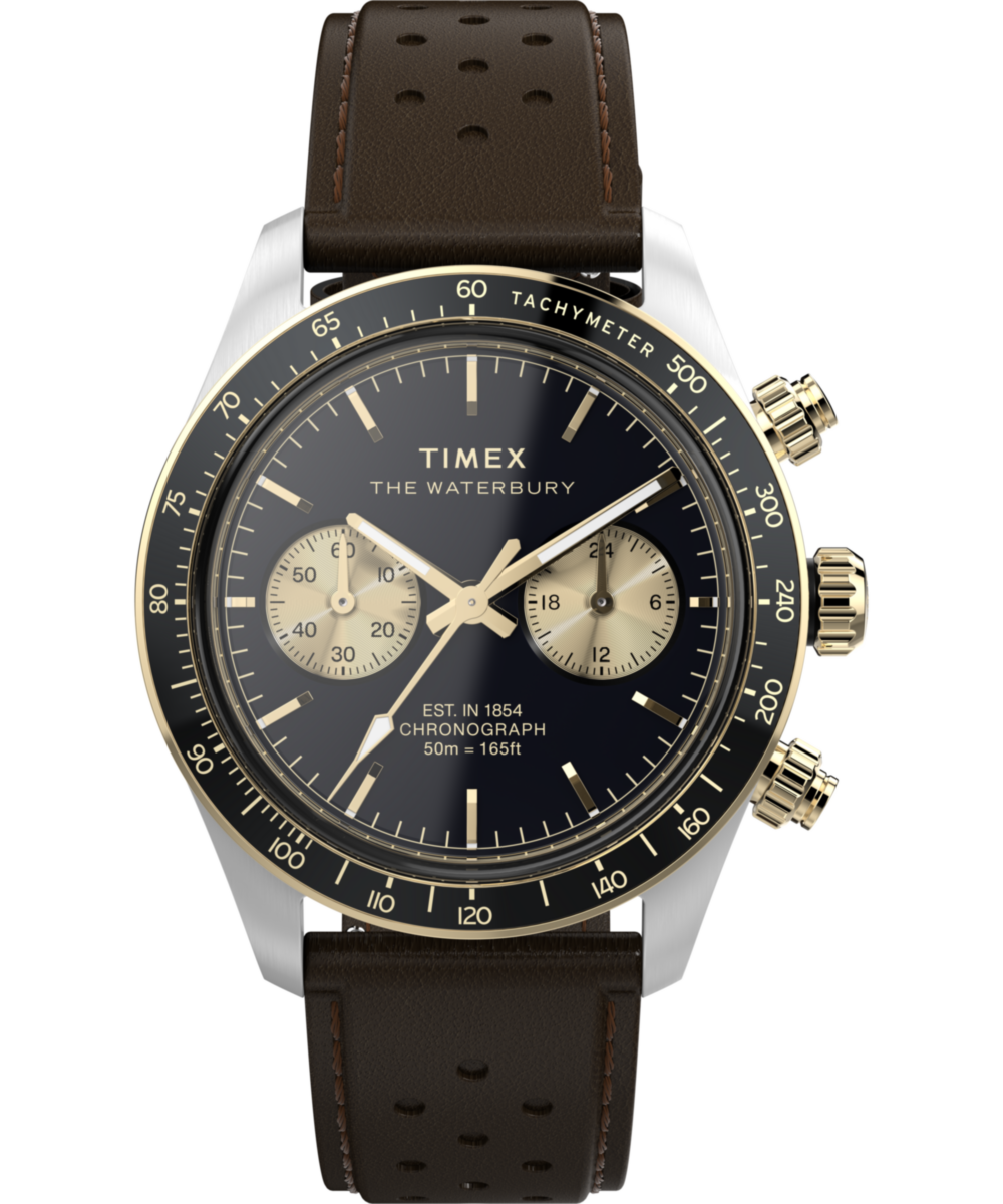 Waterbury Heritage Chronograph 39 mm Leather Strap Watch