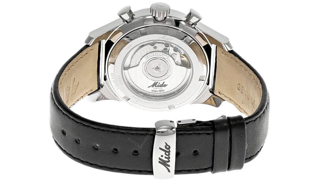 MIDO Multifort Centerchrono Automatic 39.5 mm Black Leather Men's Watch