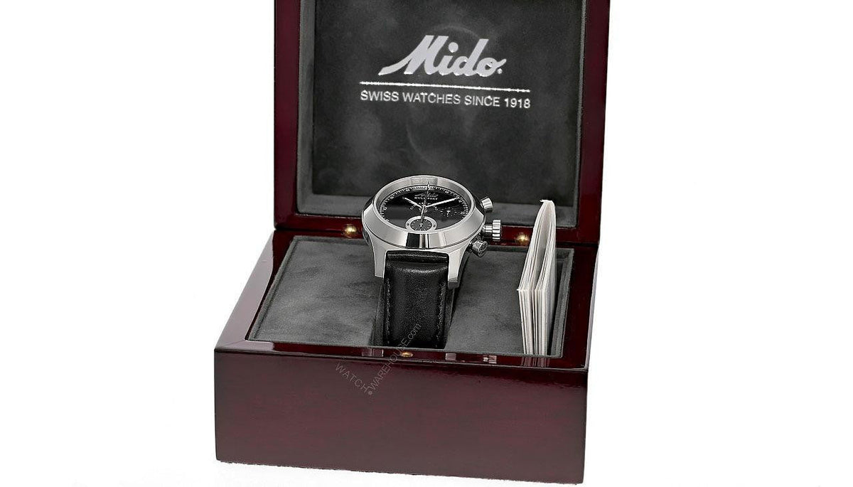 MIDO Multifort Centerchrono Automatic 39.5 mm Black Leather Men's Watch