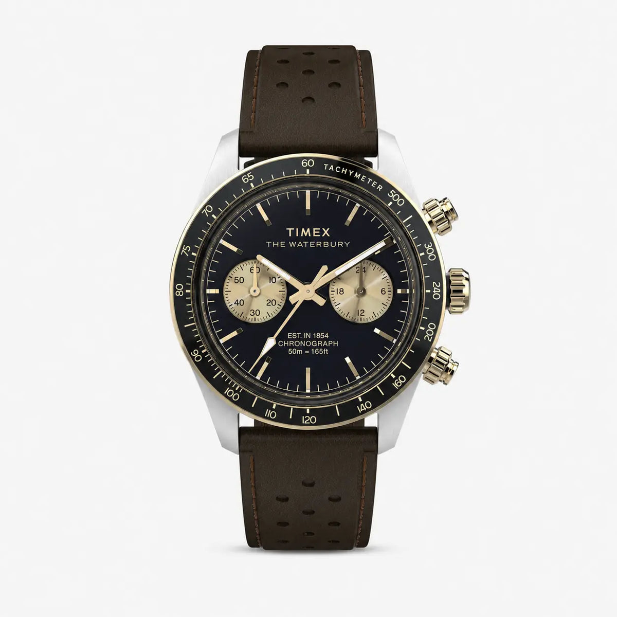 Waterbury Heritage Chronograph 39 mm Leather Strap Watch