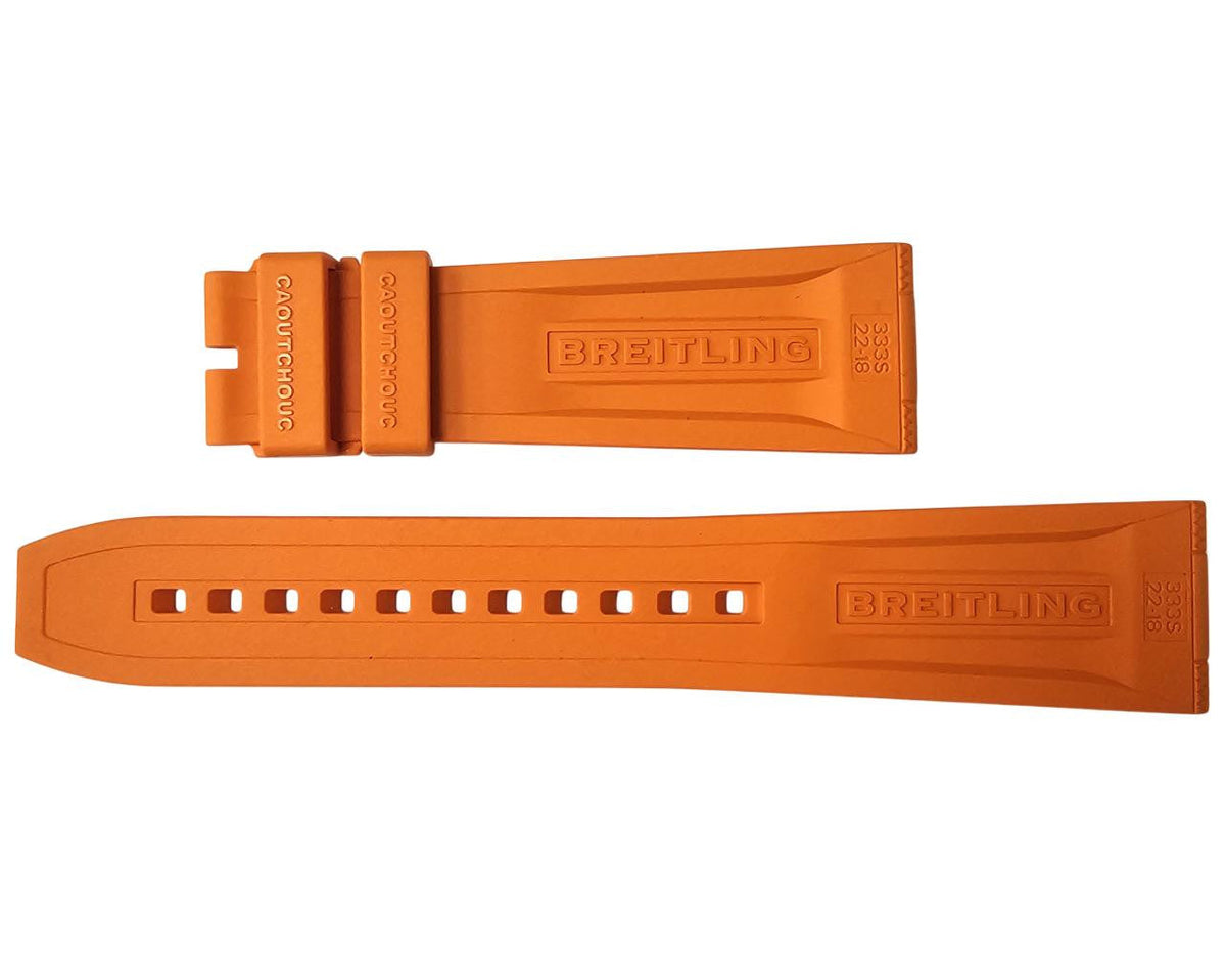 BREITLING Orange Diver Pro 22/18 mm Rubber Strap 333S