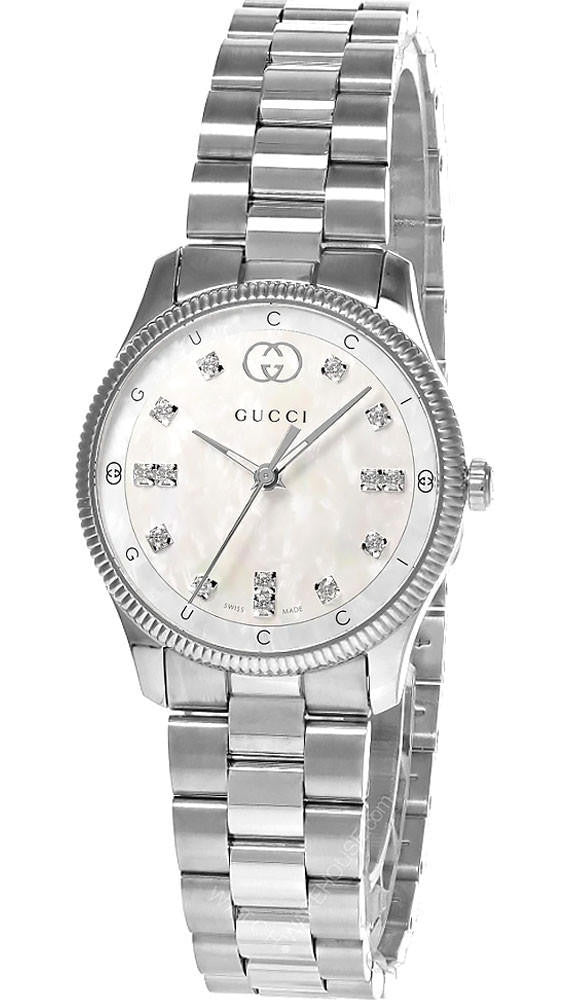 GUCCI G-Timeless 29 mm Stainless Steel White MOP Dial Women's Watch