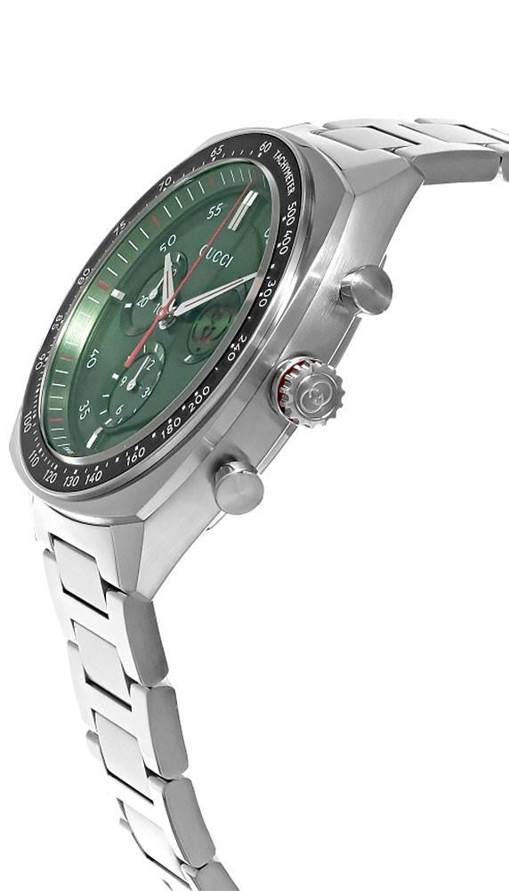 GUCCI Interlocking G Quartz Stainless Steel 41 mm Green Dial Men's Watch