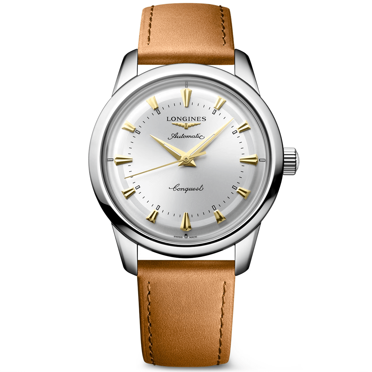 Conquest Heritage 40 mm Opaline Ivory Dial Automatic Strap Watch