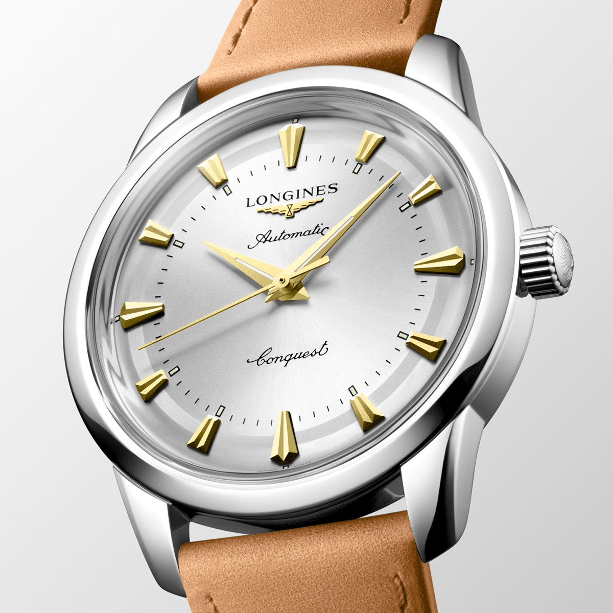 Conquest Heritage 40 mm Opaline Ivory Dial Automatic Strap Watch