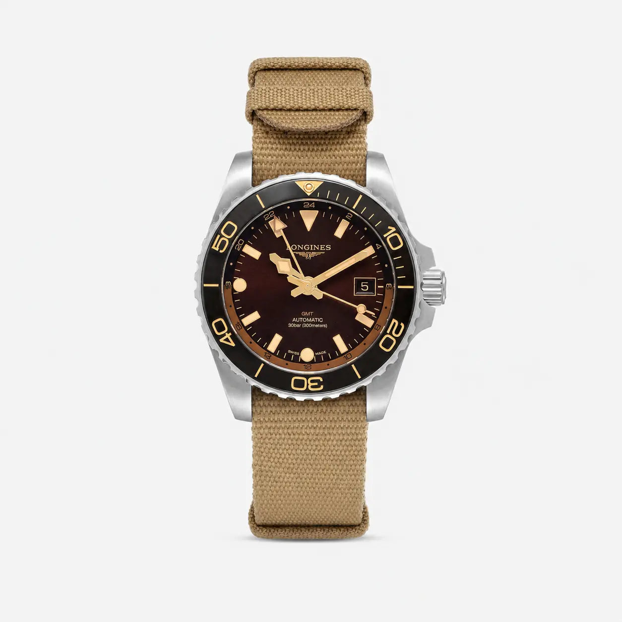 LONGINES GMT HydroConquest Automatic 41 mm Brown Dial Men's Watch