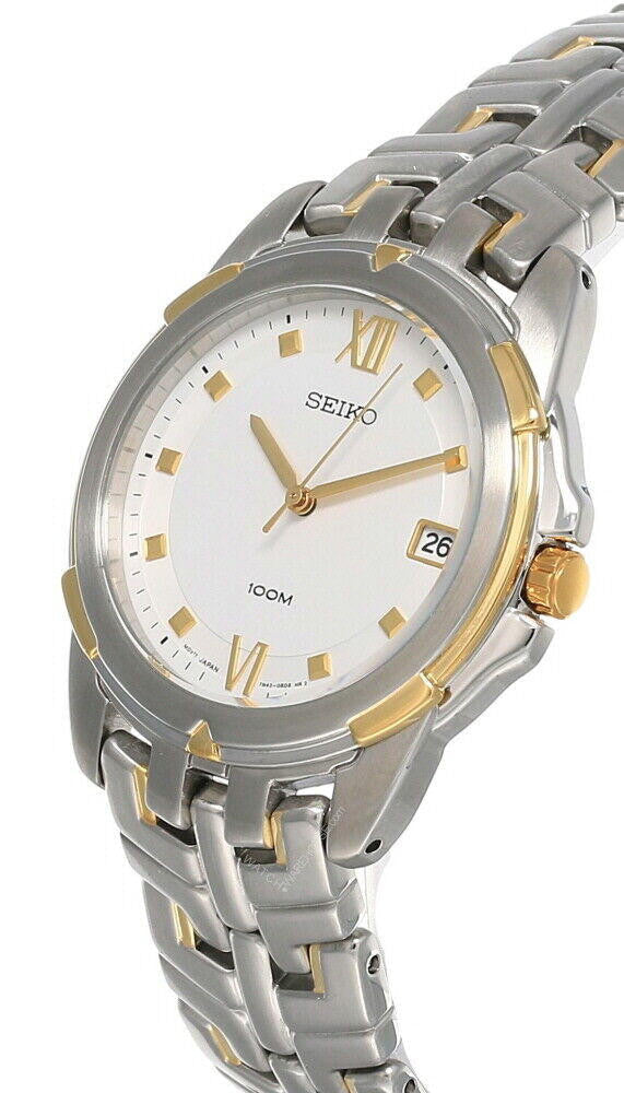 Seiko White Dial Two-tone Stainless Steel Men's Watch