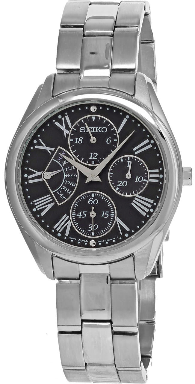 SEIKO Quartz 35 mm Black Dial Stainless Steel Women's Watch